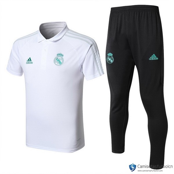 Polo Real Madrid Conjunto Completo 2017-18 Blanco